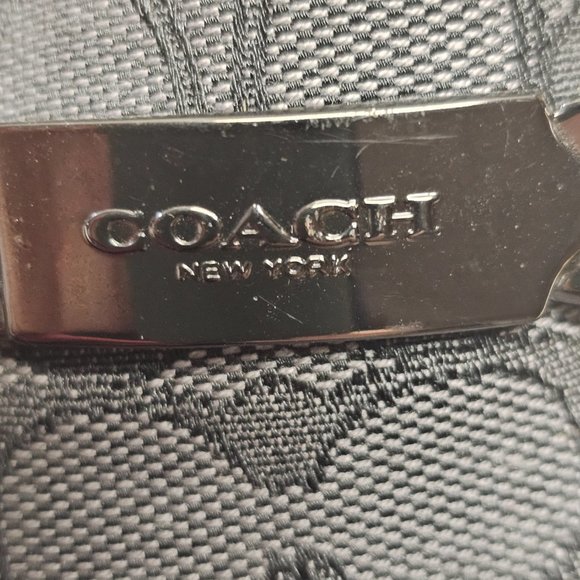 Coach Olive Black Gray Signature Logo Print Canvas Leather Loafer Shoes 10 40 - Picture 9 of 15